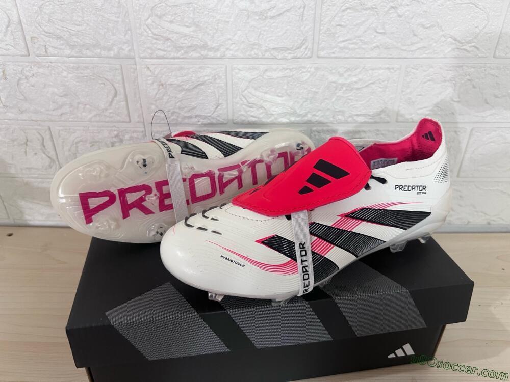 Adidas Predator Elite Foldover Tongue FG Firm Ground Soccer Cleats - Beige/Black/Red