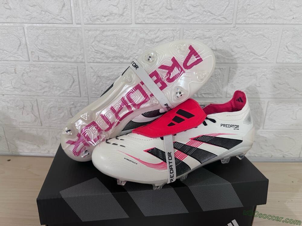Adidas Predator Elite Foldover Tongue FG Firm Ground Soccer Cleats - Beige/Black/Red