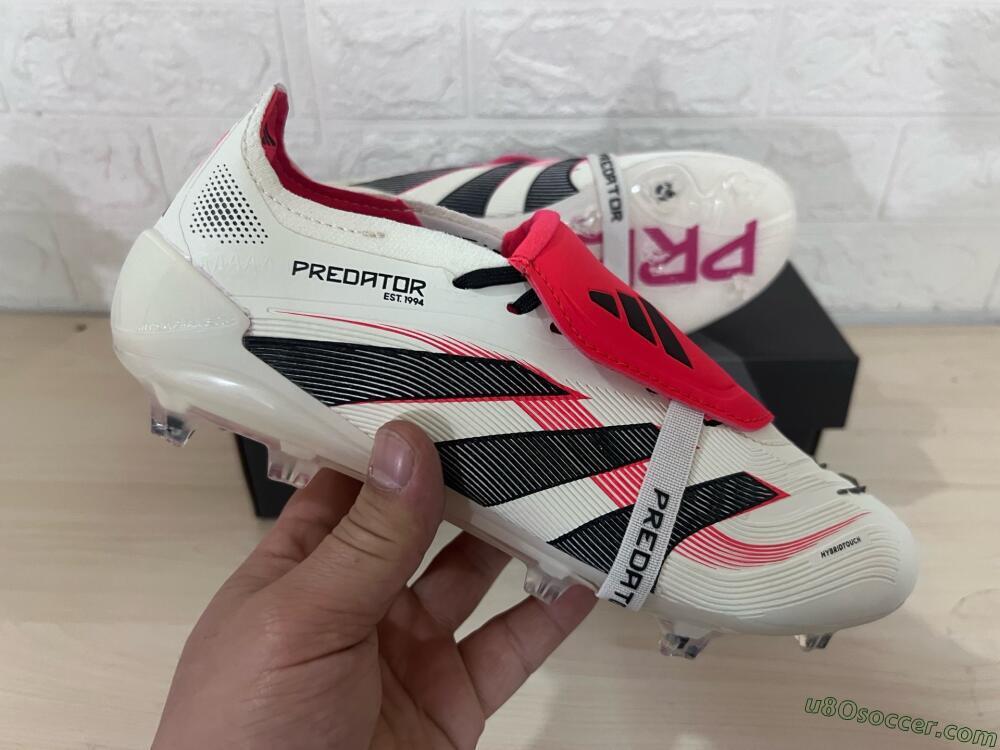 Adidas Predator Elite Foldover Tongue FG Firm Ground Soccer Cleats - Beige/Black/Red