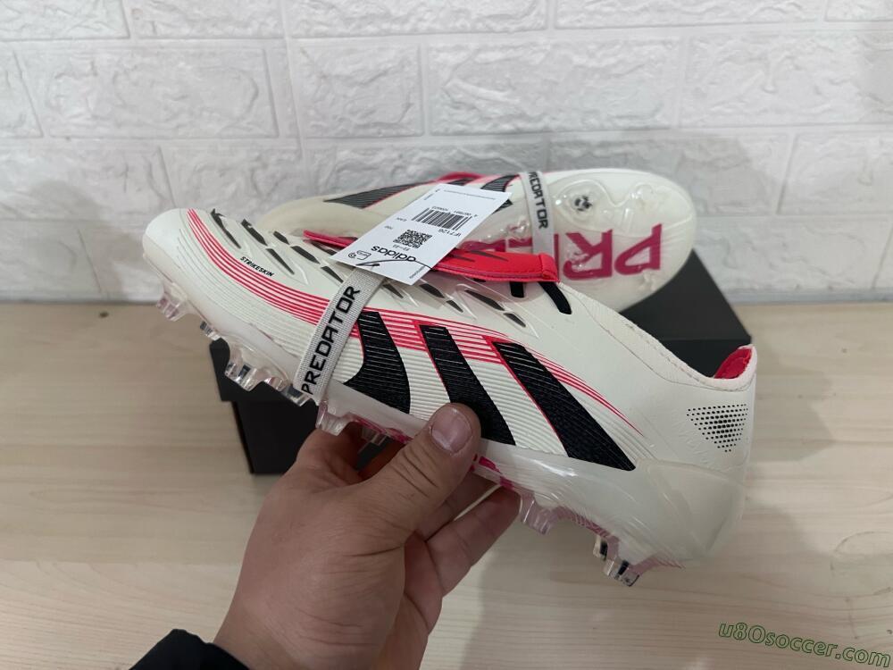 Adidas Predator Elite Foldover Tongue FG Firm Ground Soccer Cleats - Beige/Black/Red