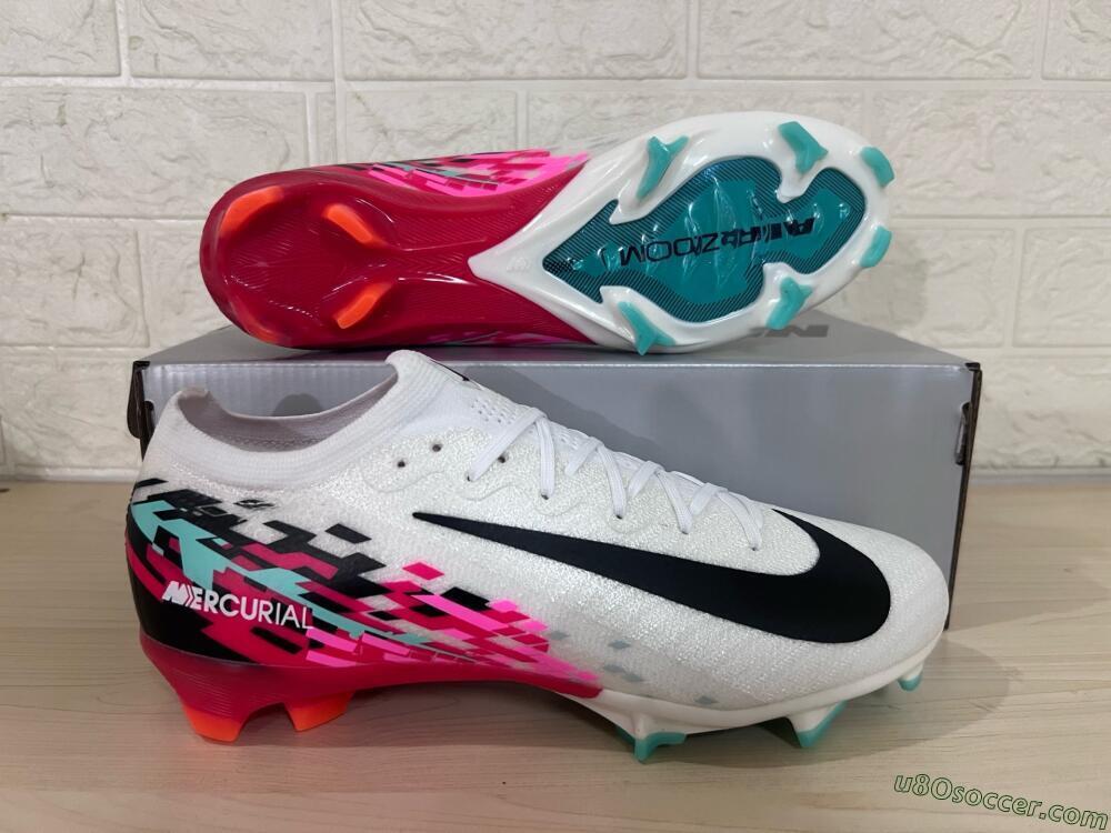 Nike Air Zoom Mercurial Vapor 16 Elite FG Firm Ground Soccer Cleats - White/Black/Red
