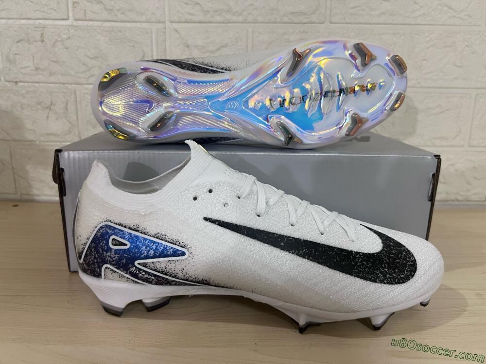 Nike Air Zoom Mercurial Vapor 16 Elite FG Firm Ground Soccer Cleats - White/Black/Blue/Gold