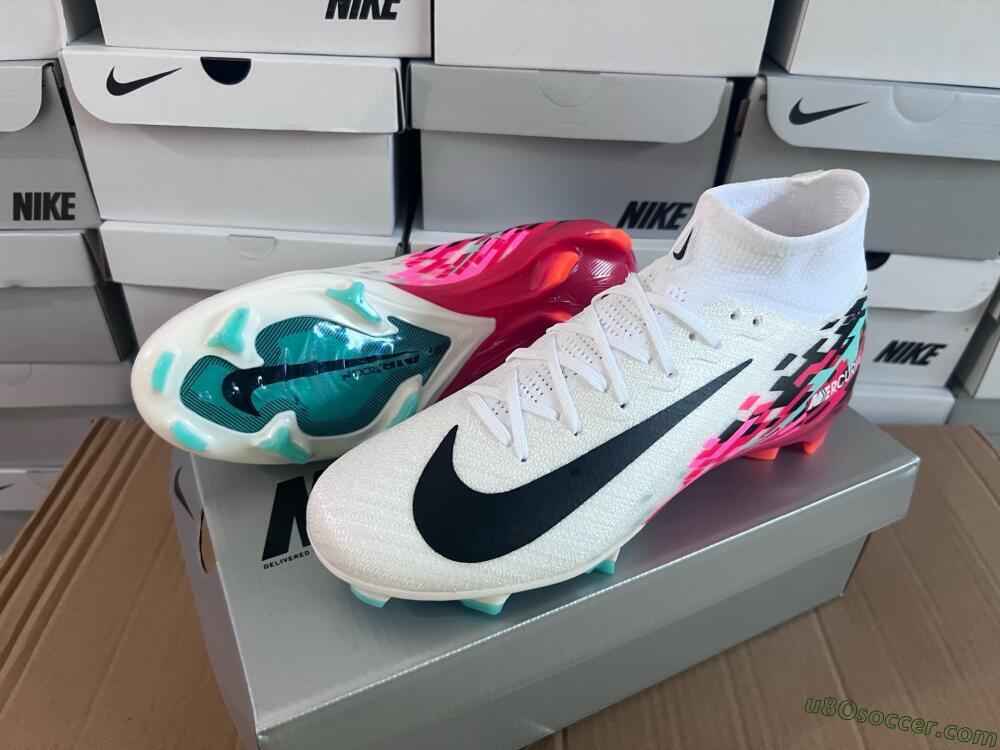 Nike Air Zoom Mercurial Superfly 10 Elite FG Firm Ground Soccer Cleats - White/Black/Red