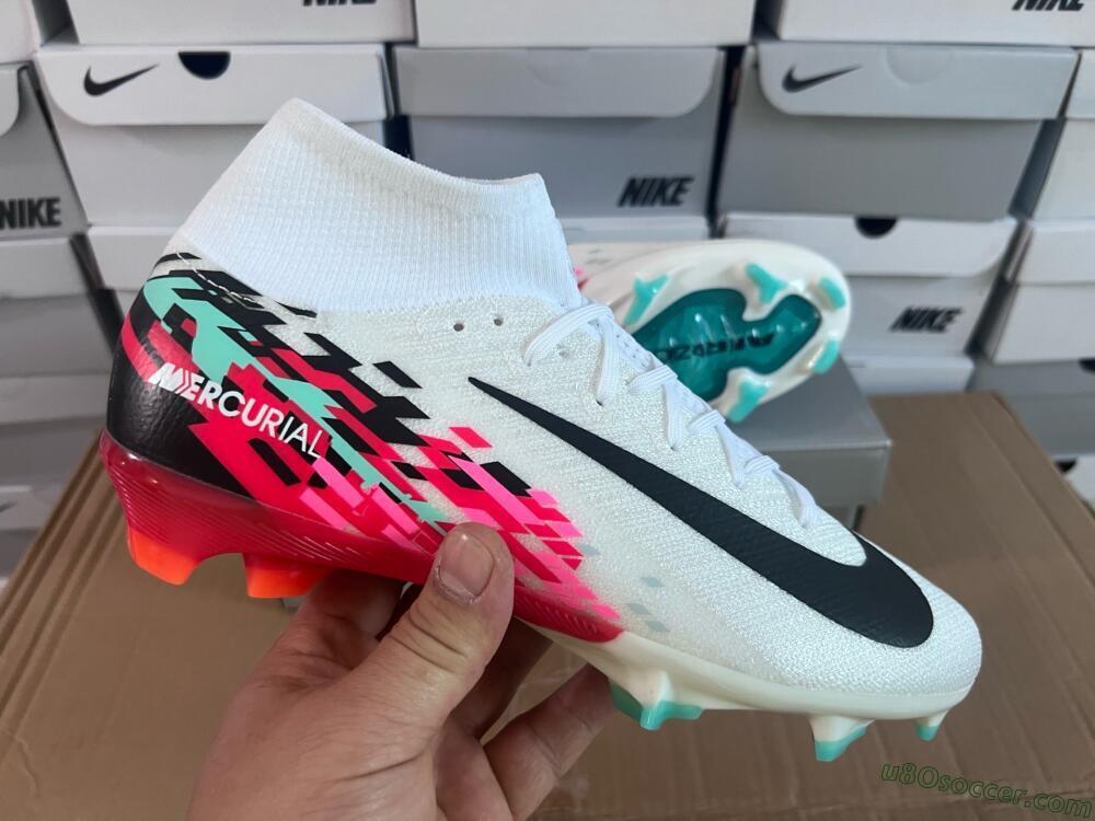 Nike Air Zoom Mercurial Superfly 10 Elite FG Firm Ground Soccer Cleats - White/Black/Red