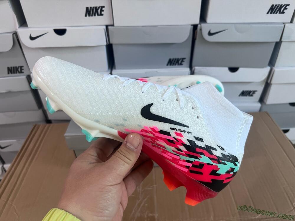 Nike Air Zoom Mercurial Superfly 10 Elite FG Firm Ground Soccer Cleats - White/Black/Red