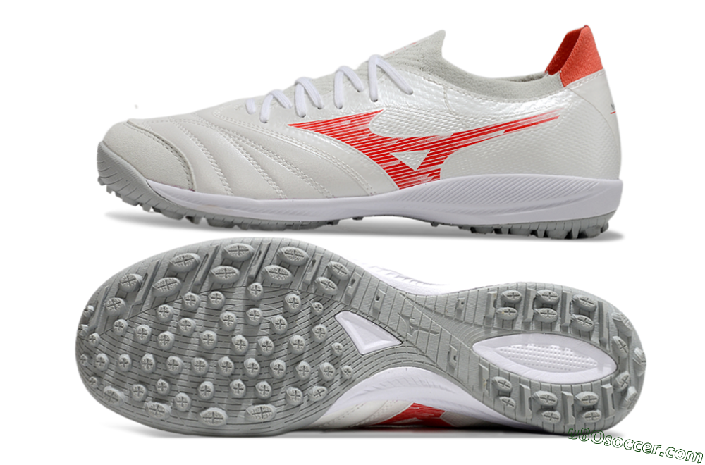 Mizuno Morelia Neo Sala TF Artificial Turf Soccer Shoes - Grey/Red/White 0
