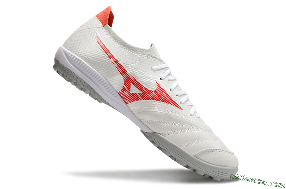 Mizuno Morelia Neo Sala TF Artificial Turf Soccer Shoes - Grey/Red/White 4