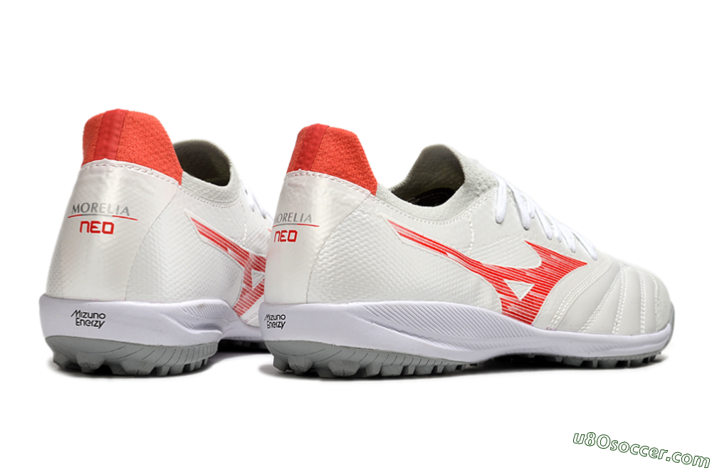 Mizuno Morelia Neo Sala TF Artificial Turf Soccer Shoes - Grey/Red/White 6