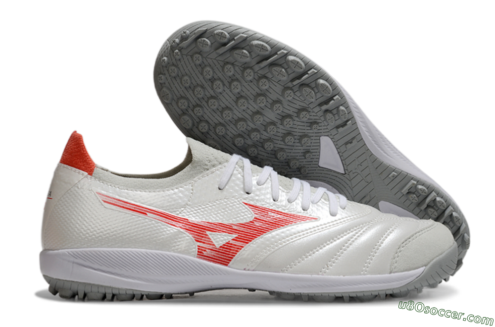Mizuno Morelia Neo Sala TF Artificial Turf Soccer Shoes - Grey/Red/White 1