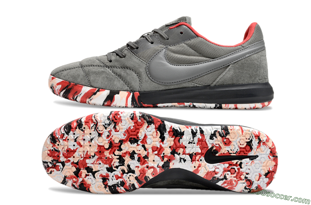 Nike Premier 2 Sala IC Indoor & Futsal Soccer Shoes - Grey/Black/Red 0