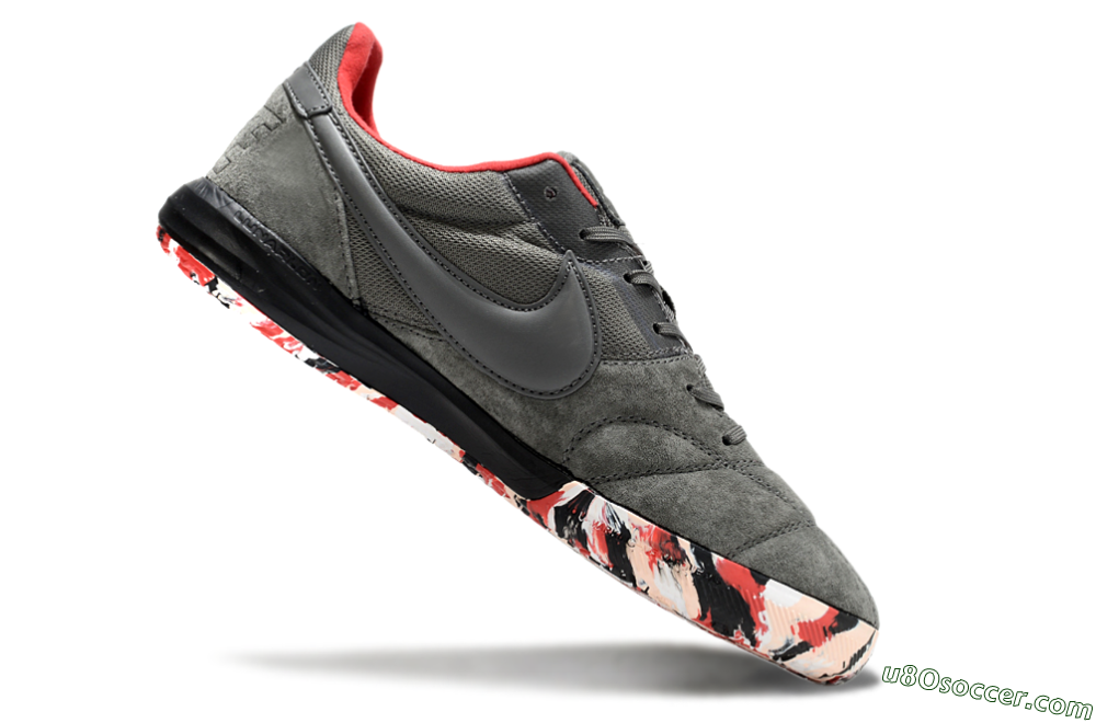 Nike Premier 2 Sala IC Indoor & Futsal Soccer Shoes - Grey/Black/Red 4