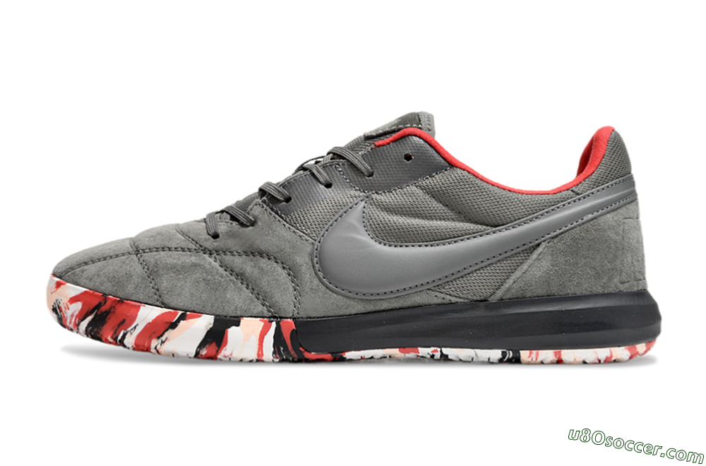 Nike Premier 2 Sala IC Indoor & Futsal Soccer Shoes - Grey/Black/Red 2