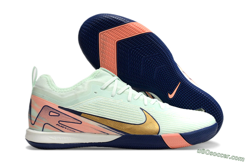 Nike Air Zoom Mercurial Vapor 16 Pro IC Indoor & Futsal Soccer Shoes - Jade/Gold/Pink 1