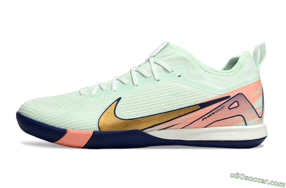 Nike Air Zoom Mercurial Vapor 16 Pro IC Indoor & Futsal Soccer Shoes - Jade/Gold/Pink 2