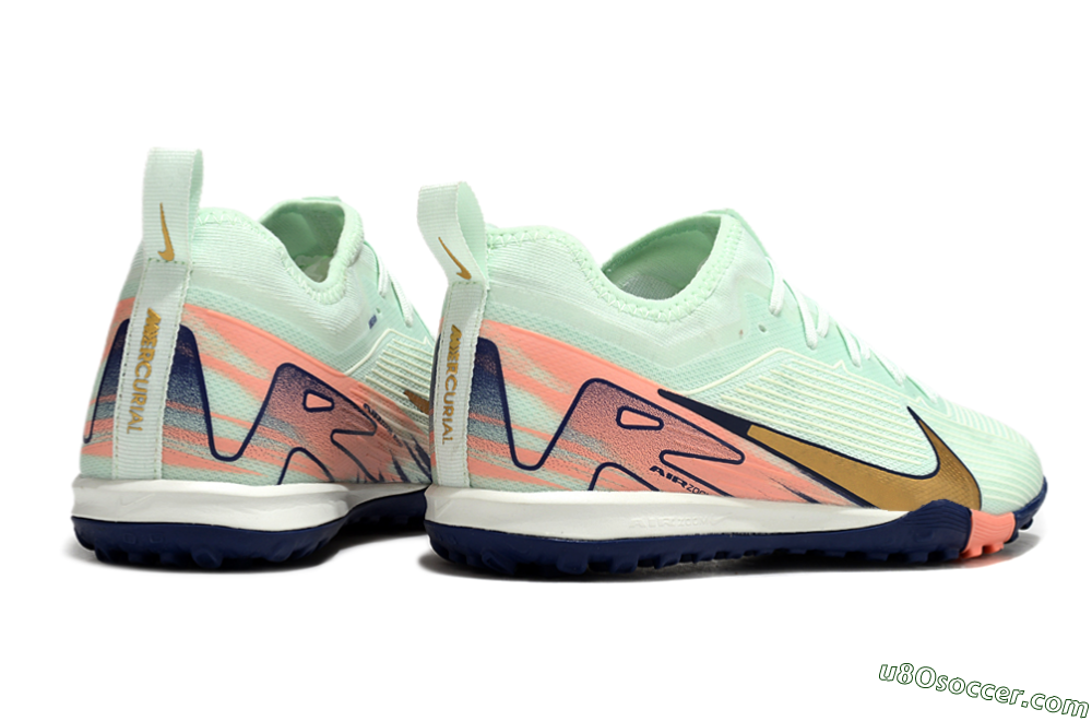 Nike Air Zoom Mercurial Vapor 16 Pro TF Artificial Turf Soccer Shoes - Jade/Gold/Pink 6