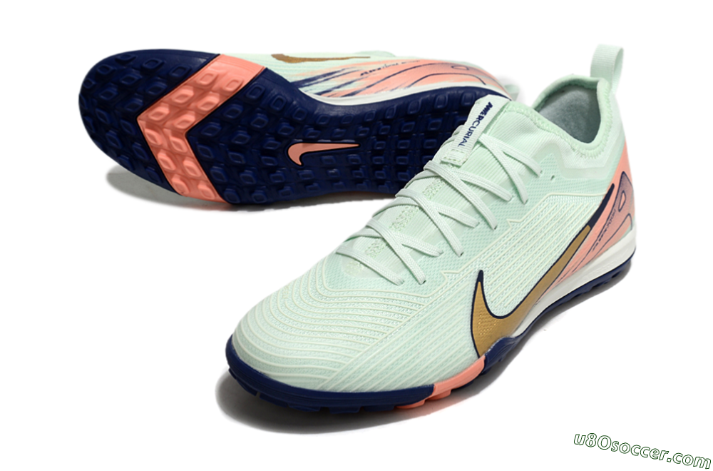 Nike Air Zoom Mercurial Vapor 16 Pro TF Artificial Turf Soccer Shoes - Jade/Gold/Pink 3