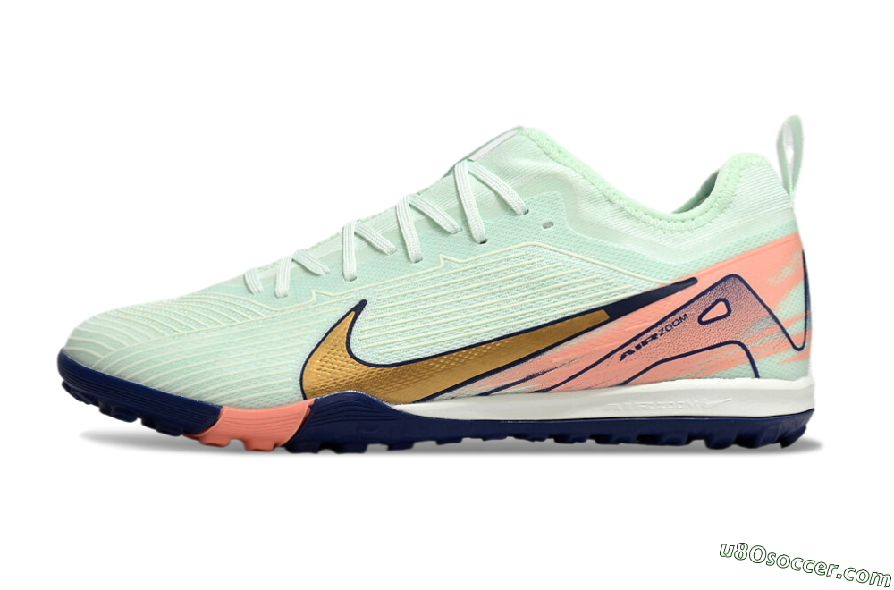 Nike Air Zoom Mercurial Vapor 16 Pro TF Artificial Turf Soccer Shoes - Jade/Gold/Pink 2