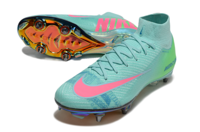 Nike Air Zoom Mercurial Superfly 10 Elite SG Soft Ground Soccer Cleats - Jade/Pink/Gold