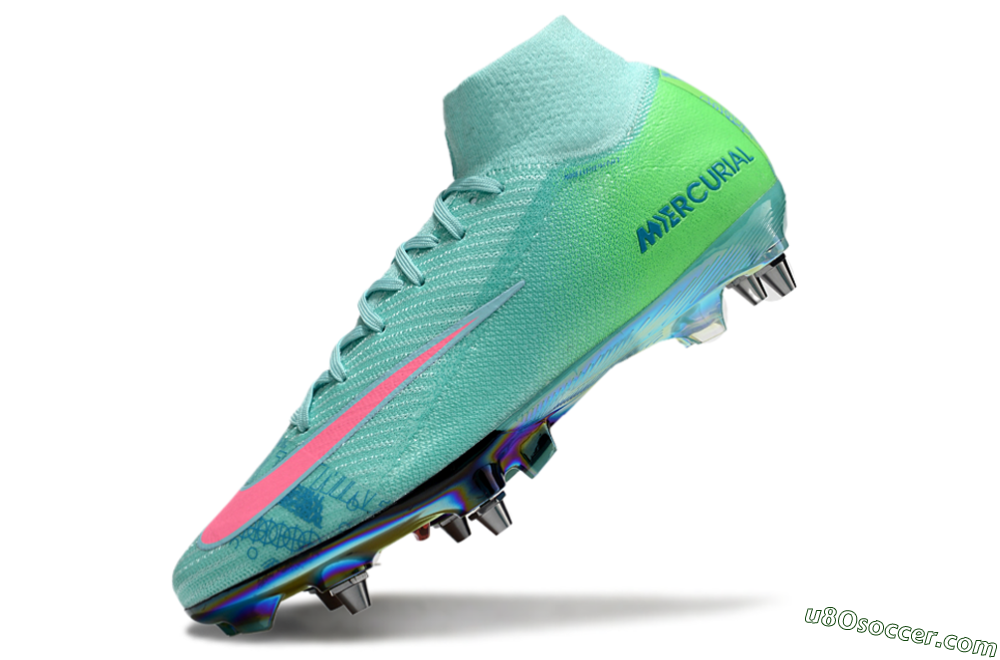 Nike Air Zoom Mercurial Superfly 10 Elite SG Soft Ground Soccer Cleats - Jade/Pink/Gold 5