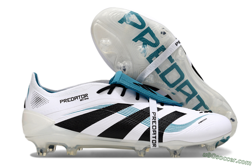 Adidas Predator Elite 25 Foldover Tongue FG Firm Ground Soccer Cleats - White/Blue/Black 1
