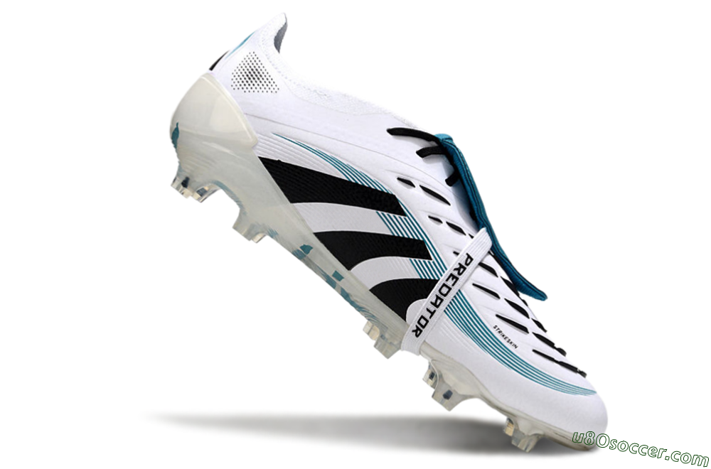Adidas Predator Elite 25 Foldover Tongue FG Firm Ground Soccer Cleats - White/Blue/Black 4