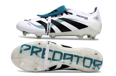Adidas Predator Elite 25 Foldover Tongue FG Firm Ground Soccer Cleats - White/Blue/Black
