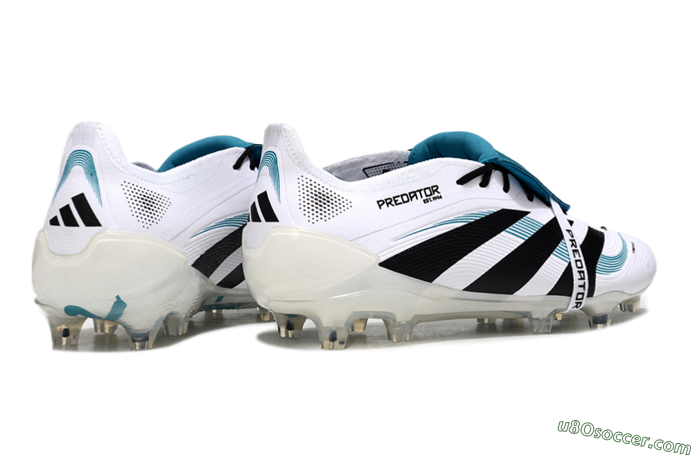 Adidas Predator Elite 25 Foldover Tongue FG Firm Ground Soccer Cleats - White/Blue/Black 6
