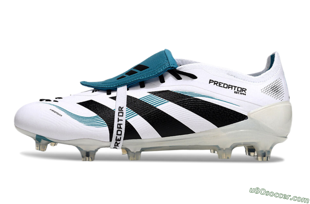 Adidas Predator Elite 25 Foldover Tongue FG Firm Ground Soccer Cleats - White/Blue/Black 2