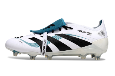 Adidas Predator Elite 25 Foldover Tongue FG Firm Ground Soccer Cleats - White/Blue/Black