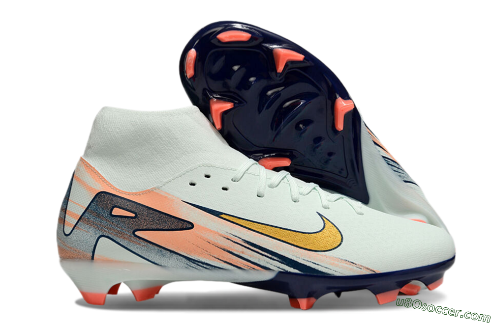 Nike Air Zoom Mercurial Superfly 10 Academy FG Firm Ground Soccer Cleats - Jade/Gold/Pink 1