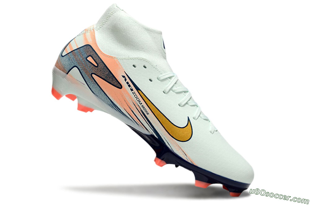 Nike Air Zoom Mercurial Superfly 10 Academy FG Firm Ground Soccer Cleats - Jade/Gold/Pink 4