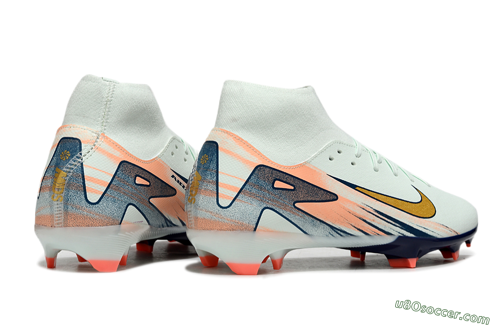 Nike Air Zoom Mercurial Superfly 10 Academy FG Firm Ground Soccer Cleats - Jade/Gold/Pink 6