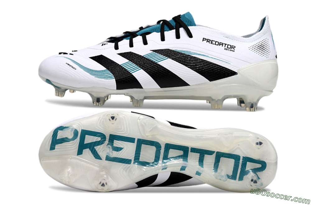 Adidas Predator Elite 25 FG Firm Ground Soccer Cleats - White/Blue/Black 0