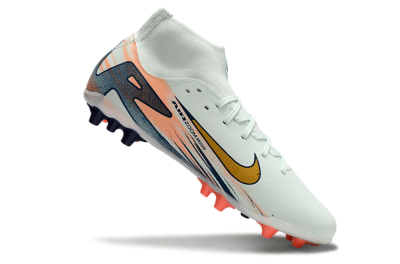Nike Air Zoom Mercurial Superfly 10 Academy AG Artificial Grass Soccer Cleats - Jade/Gold/Pink
