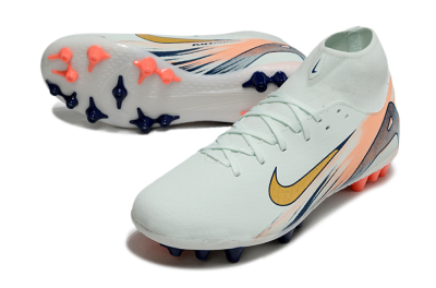 Nike Air Zoom Mercurial Superfly 10 Academy AG Artificial Grass Soccer Cleats - Jade/Gold/Pink