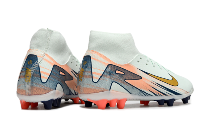 Nike Air Zoom Mercurial Superfly 10 Academy AG Artificial Grass Soccer Cleats - Jade/Gold/Pink