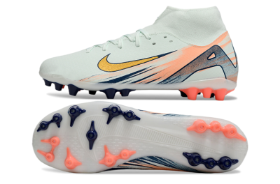 Nike Air Zoom Mercurial Superfly 10 Academy AG Artificial Grass Soccer Cleats - Jade/Gold/Pink