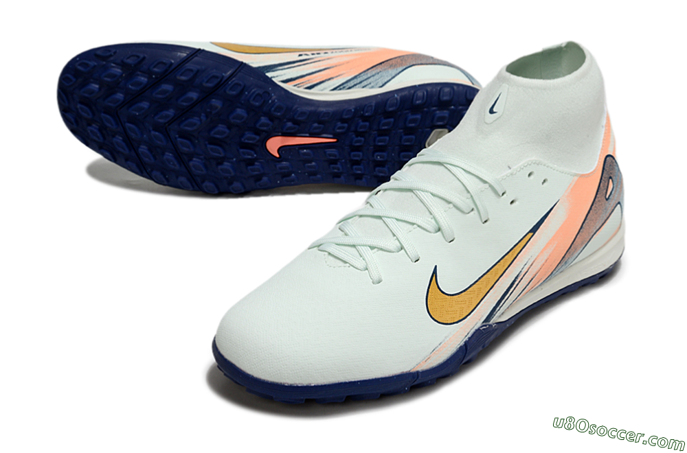 Nike Air Zoom Mercurial Superfly 10 Academy TF Artificial Turf Soccer Shoes - Jade/Gold/Pink 3