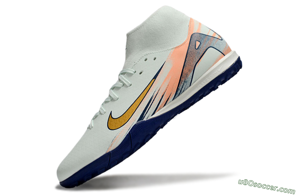 Nike Air Zoom Mercurial Superfly 10 Academy TF Artificial Turf Soccer Shoes - Jade/Gold/Pink 5