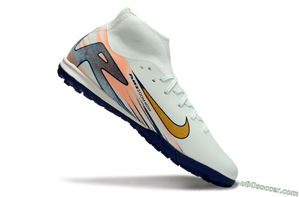 Nike Air Zoom Mercurial Superfly 10 Academy TF Artificial Turf Soccer Shoes - Jade/Gold/Pink 4
