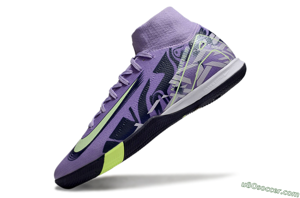 Nike Air Zoom Mercurial Superfly 10 Elite IC Indoor & Futsal Soccer Shoes - Purple/Yellow/White 5