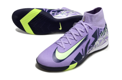 Nike Air Zoom Mercurial Superfly 10 Elite IC Indoor & Futsal Soccer Shoes - Purple/Yellow/White