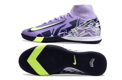 Nike Air Zoom Mercurial Superfly 10 Elite IC Indoor & Futsal Soccer Shoes - Purple/Yellow/White