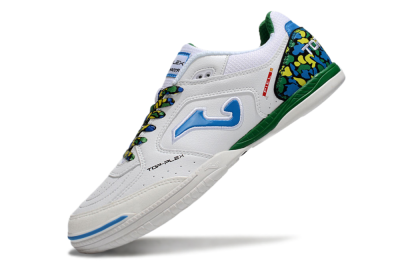 Joma Top Flex IC Indoor & Futsal Soccer Shoes - White/Blue/Green