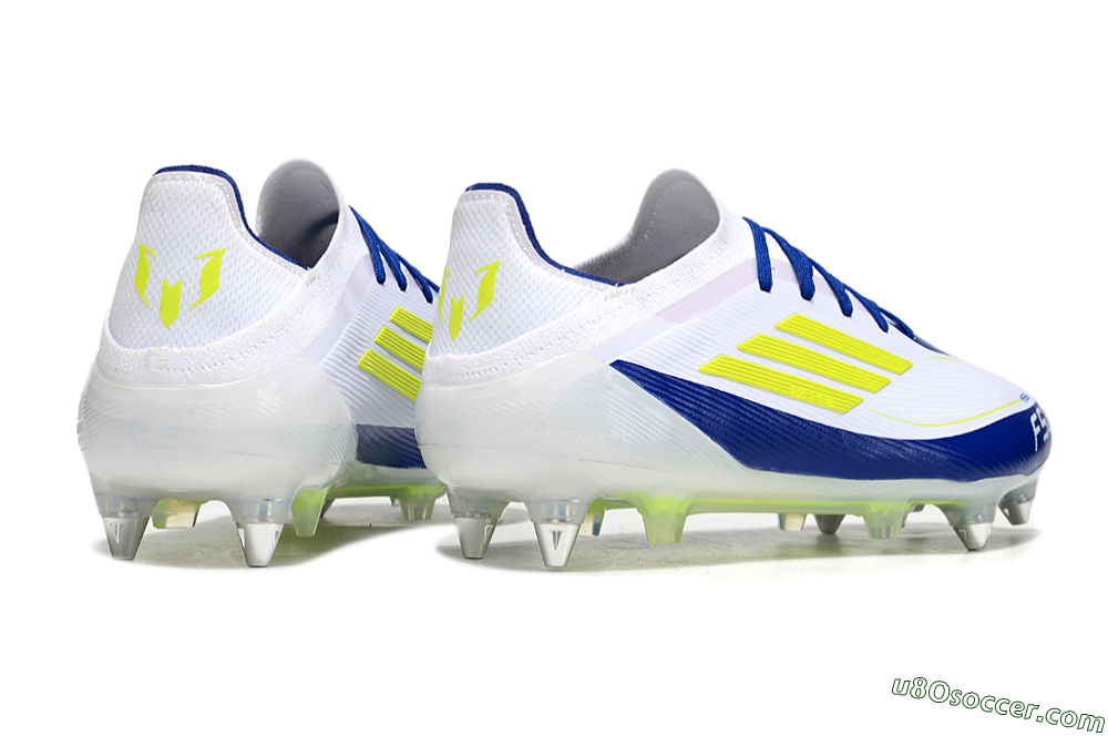 Adidas F50 Elite SG Soft Ground Soccer Cleats - White/Blue/Yellow 6