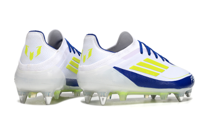 Adidas F50 Elite SG Soft Ground Soccer Cleats - White/Blue/Yellow