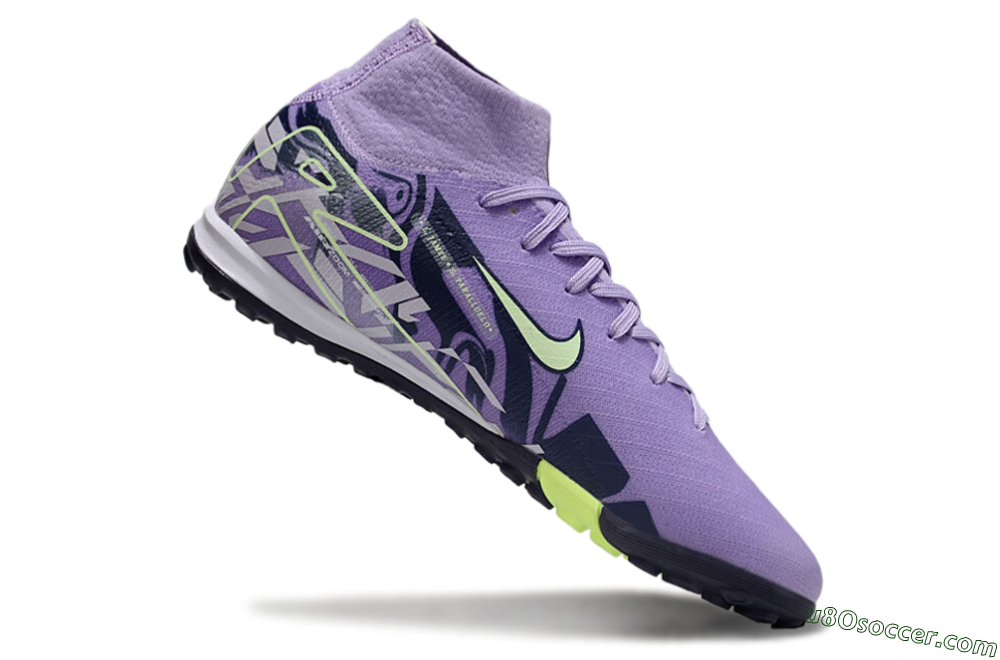 Nike Air Zoom Mercurial Superfly 10 Elite TF Artificial Turf Soccer Shoes - Purple/Yellow/White 4
