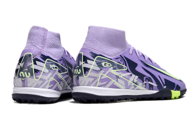 Nike Air Zoom Mercurial Superfly 10 Elite TF Artificial Turf Soccer Shoes - Purple/Yellow/White