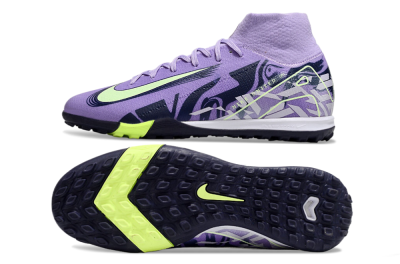 Nike Air Zoom Mercurial Superfly 10 Elite TF Artificial Turf Soccer Shoes - Purple/Yellow/White
