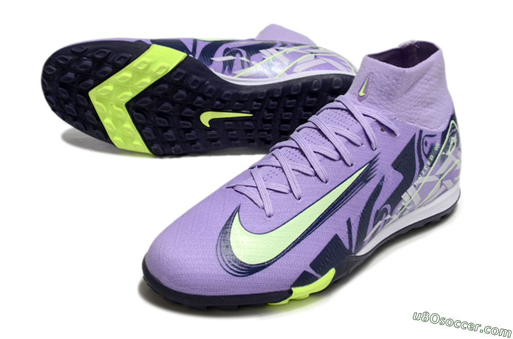 Nike Air Zoom Mercurial Superfly 10 Elite TF Artificial Turf Soccer Shoes - Purple/Yellow/White 3
